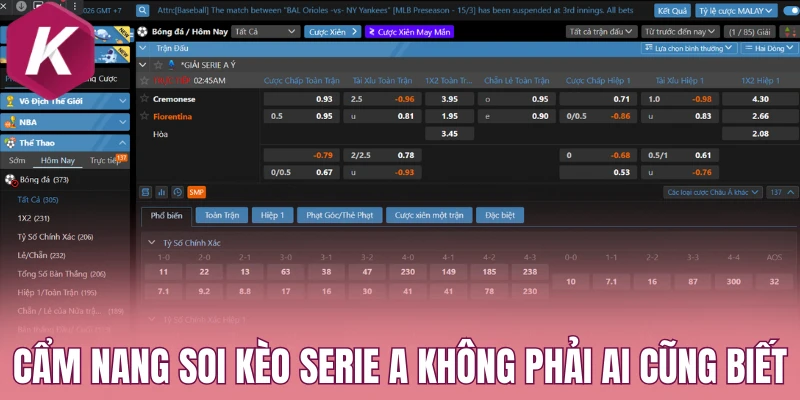 Cẩm nang soi kèo Serie A không phải ai cũng biết